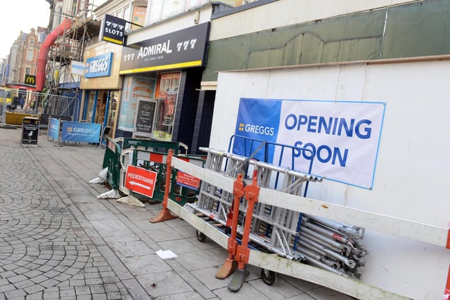 The new Greggs cafe which was getting ready to open in King Street four years ago.