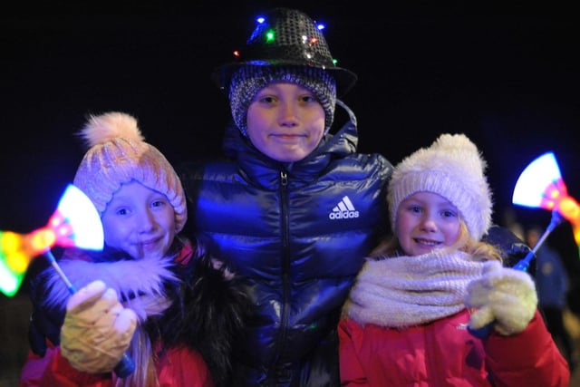Portia, Lucas, and Emme Mostoufi at the South Tyneside Fireworks Display, Sandhaven Beach in 2017.