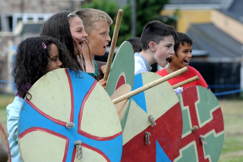 Can you recognise any of the youngsters enjoying a re-enactment event at Arbeia 8 years ago?