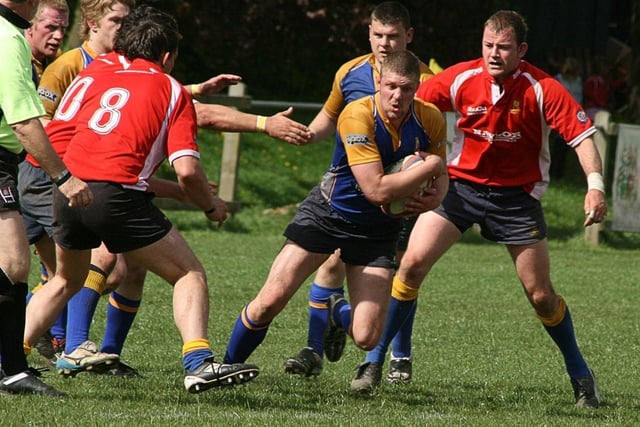 Matlock's Adam Twyford in action against Ashbourne at Derby RFC in the 2009 county cup final