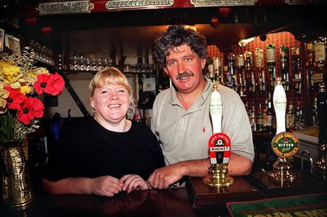 Landlords of The Rock pub in Pitsmoor, Sheffield, Donnie McFarlane and Carol Derbyshire, pictured in September 1997