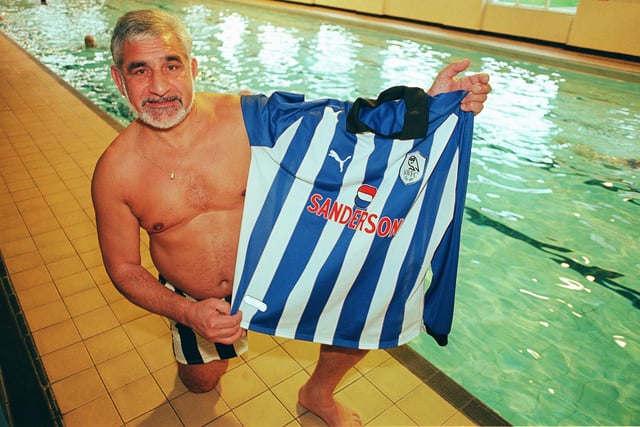 Blades fan Brian Thackery (58) who learned to swim as an adult was pictured shortly before he began a 15 lengths sponsored swim for Children In Need at King edward VII pool in 1999