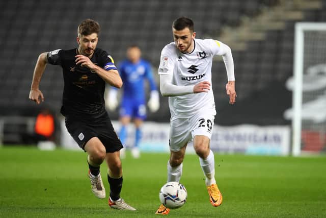 MK Dons striker Troy Parrott wants to get back to winning ways against Sheffield Wednesday (photo by Pete Norton/Getty Images).
