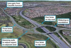 The project will create an extra lane in each direction between Catcliffe and the M1, and the roundabout at J33 of the M1 will be widened.