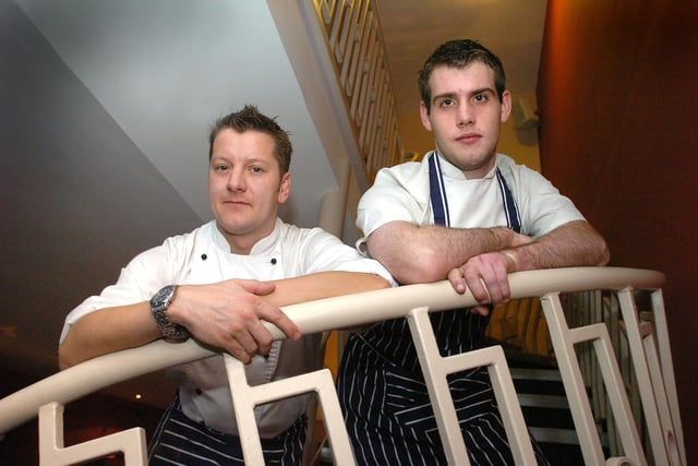Head chef Gareth Nutter and chef Matt Rhodes at the Blu fin fish restaurant and grill, in Hunters Bar, Sheffield, in November 2004