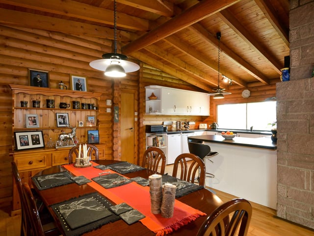 The large open-plan kitchen, dining and lounge area  offers a convivial space for modern lifestyles