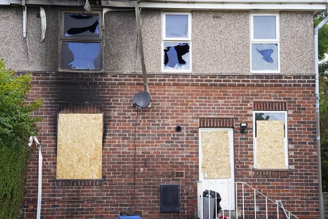 The aftermath of a fire at a house on Deep Lane in Shiregreen, Sheffield, which is believed to have been started deliberately. Picture Scott Merrylees