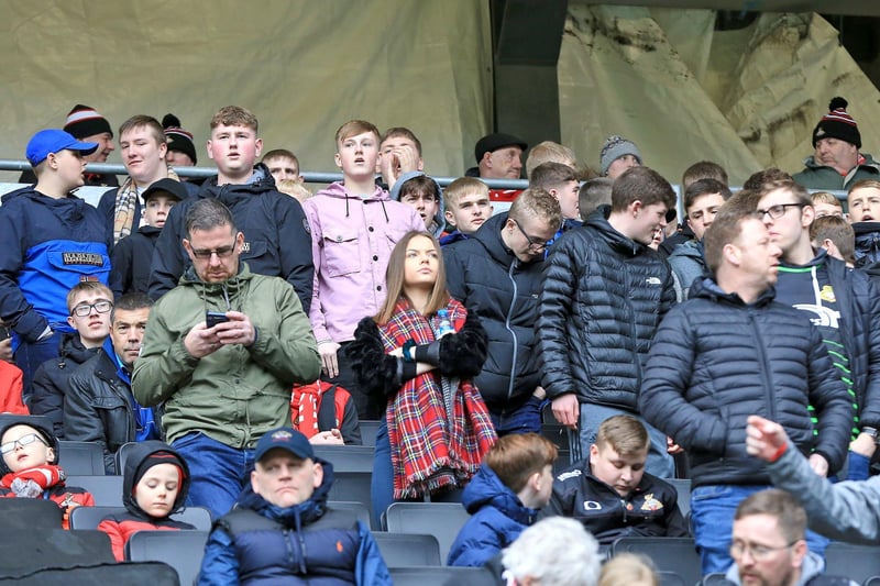 Doncaster Rovers supporters during the clash with MK Dons