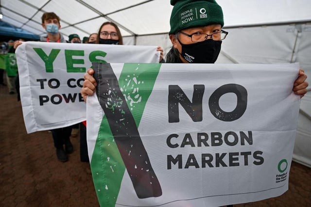 Protesters call for no carbon markets