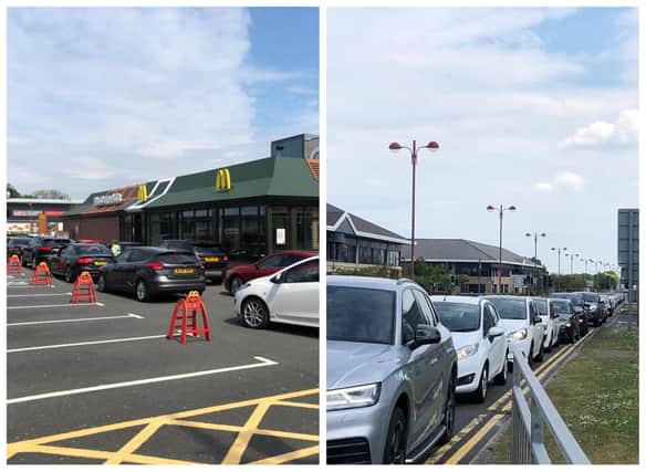 There were huge queues today as McDonald's reopened some branches across the Lothians.