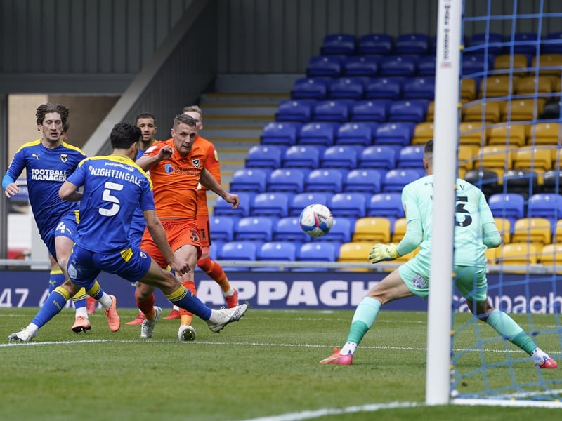 Lee Brown scores his second goal.