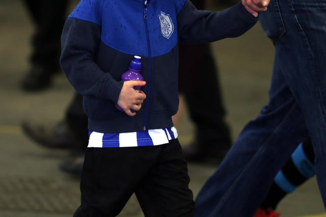 A young Wednesday fan before the Cardiff City game in April 2016.