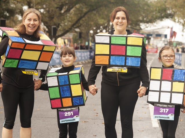Fancy dress was the order of the day for this family as they joined with the events on Saturday. Photo: David Tiller