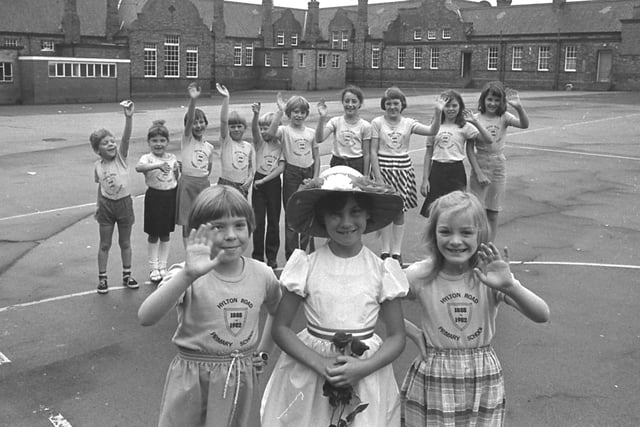 Pupils at Hylton Road Primary School, spending their last day at the school before it was demolished. Here they are in 1982.