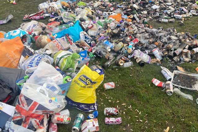 Seven tonnes of rubbish were left strewn around Endcliffe Park.
