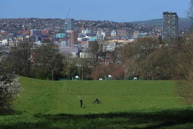 Norfolk Park, with Sheffield city centre as a backdrop, as the Coronavirus outbreak continues. Photo: Simon Hulme