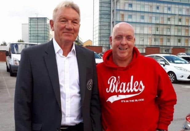Sheffield United legend Tony Currie meets a fan