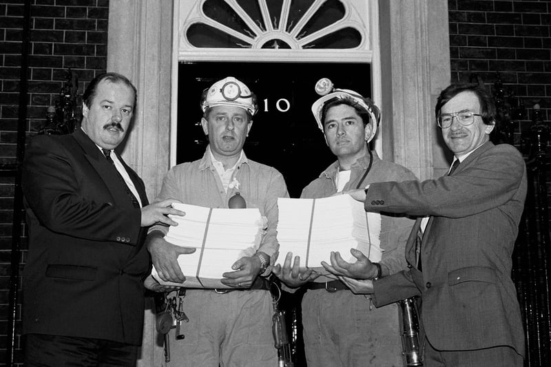 Mansfield Chad and Worksop Guardian editors Jeremy Plews and George Robinson take a petition to Downing Street.