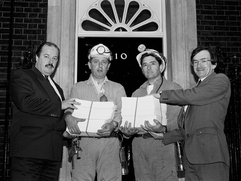 Mansfield Chad and Worksop Guardian editors Jeremy Plews and George Robinson take a petition to Downing Street.