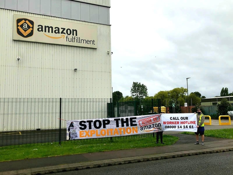 The banner is put on display