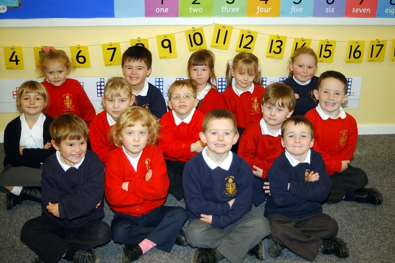 New starters at Holy Trinity Primary School. Who do you recognise in this photo?