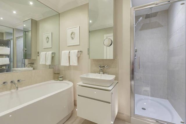 The en suite bathroom is large, modern and of a high standard.