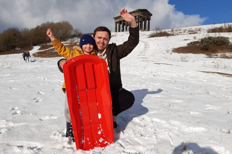 Glen Williamson and his son Alfie, 5 were out taking advantage of the snow.