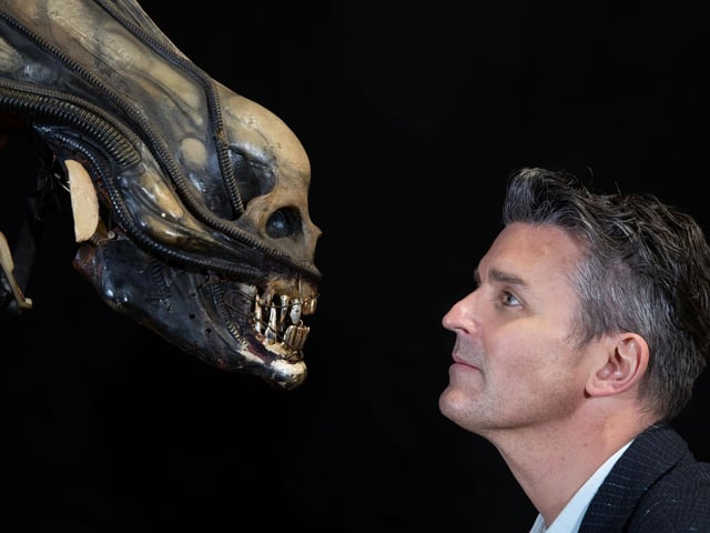 Special effects mechanical alien head from the 1979 film 'Alien' (estimate £40,000-£60,000).
