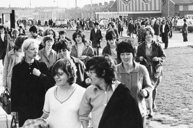 Some of the 1,000 Plessey workers, South Shields after staging a walkout in 1970. Can you spot someone you know?