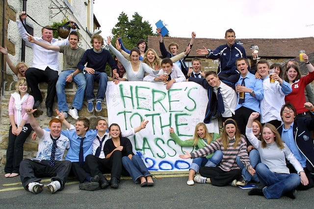 Sixth form students from Lady Manners School in Bakewell celebrate their leaving day in style back in 2006
