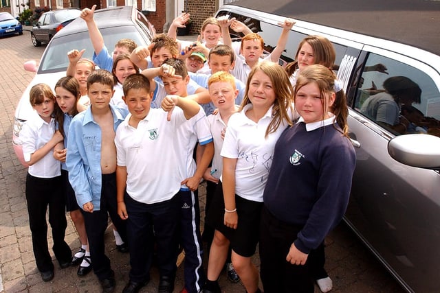 Back to 2006 for this view of Year 6 pupils at Greatham Primary leaving school in a limo. Remember it?