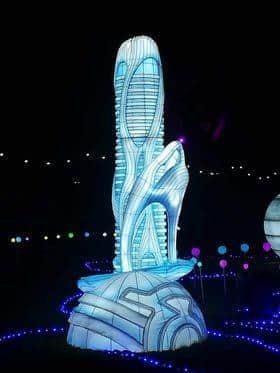 The illuminated rocket has been compared to a giant sex toy.