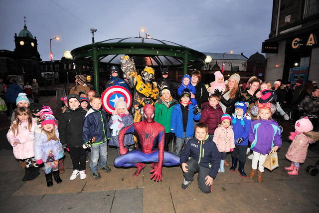 These heroes made sure youngsters had a super time at the 2015 Christmas light switch on