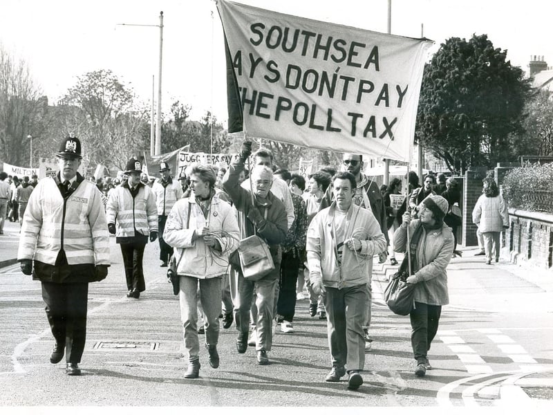 Portsmouth poll tax demo in April 1990. The News PP168