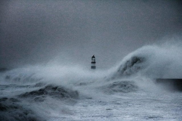 Wild waves batter the pier at Seaham Harbour. Picture: Ian Maggiore.