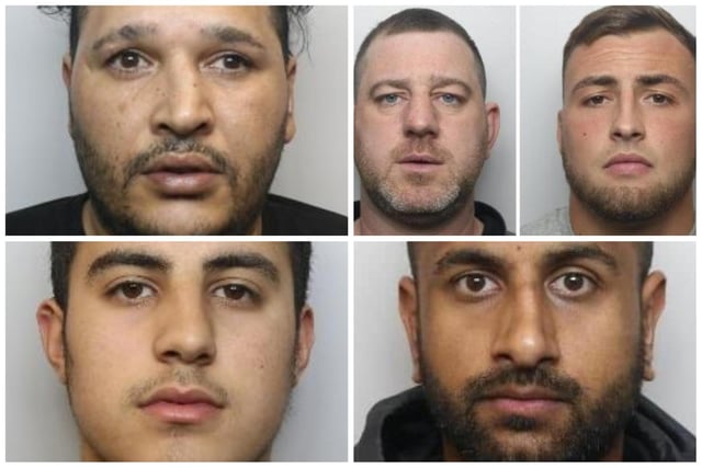 All of the defendants pictured here have been jailed during Sheffield Crown Court hearings held this month 
Top row, left to right: Tahir Razaq; Craig Whittle; Jake Ward 
Bottom row, left to right: Yaqeen Arshad; Mohammed Artaf