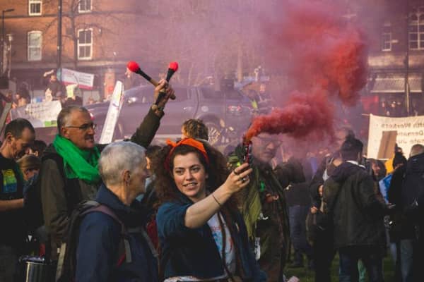 Hundreds of protesters joined the March for Climate Justice demonstration in Sheffield city centre on Saturday, November 12. Photo: @mind.of.adam via Instagram