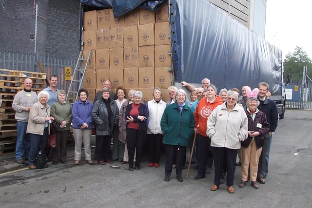 During November and early December hundreds of volunteers from Sheffield , Rotherham, Barnsley and Anston have collected and checked 31,000 Shoe boxes full of toys, sweets and hats and scarves donated by church groups, schools, businesses and individuals in 2008