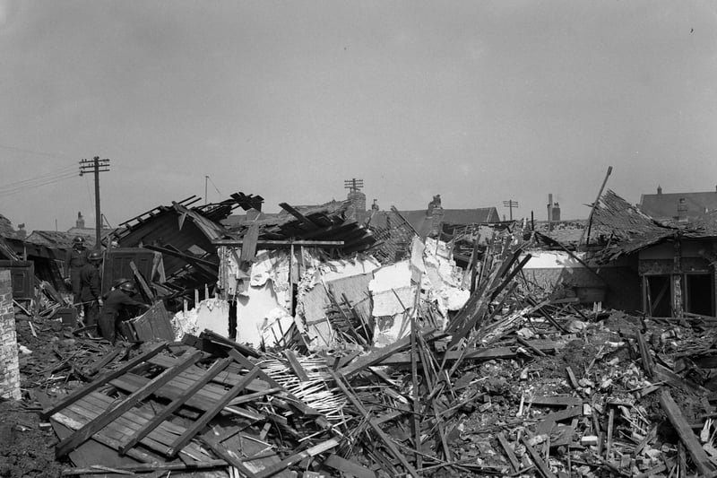 A demolished house in Fulwell after an air raid in May 1941.