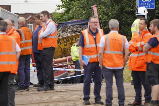 Supertram crash at Cricket Inn Road. Picture Scott Merrylees