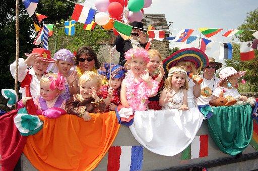 Ambergate and District Playgroup children having fun on a float at Ambergate Carnival in  2006.