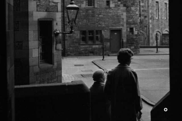 A mother and child in Well Court, in Dean Village, in November 1961.