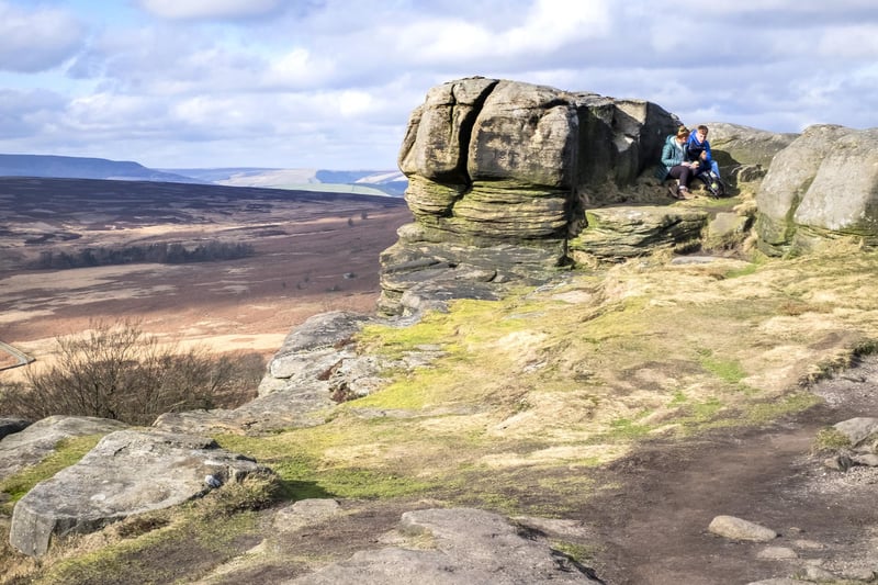 It may be hot work getting to the top but you'll not only have earned yourself a cool drink when you get there but the most amazing views like this one from Stanage Edge.