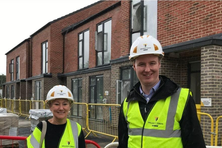 Builders Rotherham's Council leader tours new homes under construction in Rotherham town centre