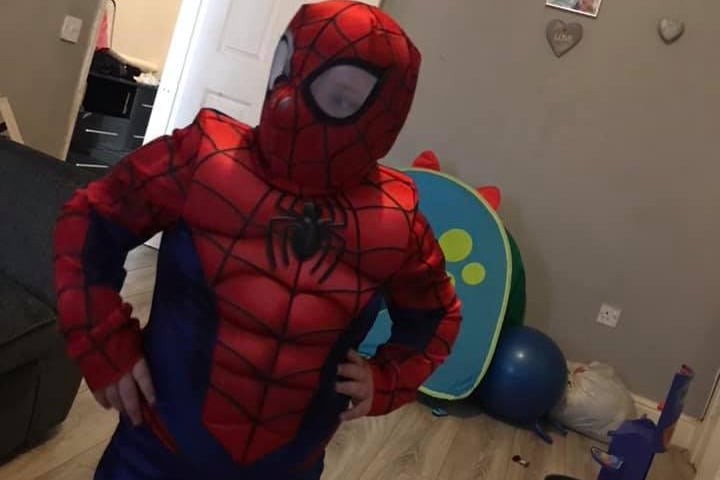 Conner Lee, age 3, as Spider-Man.