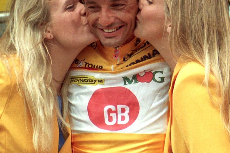 Flavio Vanzella had hold of the coveted yellow jersey after Stage 5 of the 1994 Tour de France which started and finished in Portsmouth. Picture: Pascal Rondeau/ALLSPORT/ Getty Images
