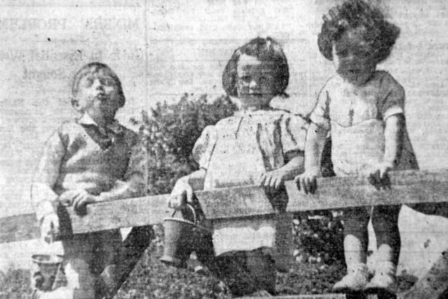 Wartime meant evacuation for many children including these West Hartlepool evacuees Brian Howe, Jean Allison and Michael Imeson pictured 'somewhere in the country' in July 1941.