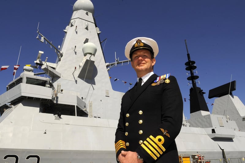 3rd June 2010. Captain of HMS Dauntless Captain Richard Powell. 
Commissioning Ceremony of HMS Dauntless, at Victoria Jetty, Her Majesty's Naval Base, Portsmouth.
Picture: Allan Hutchings (101720-681)