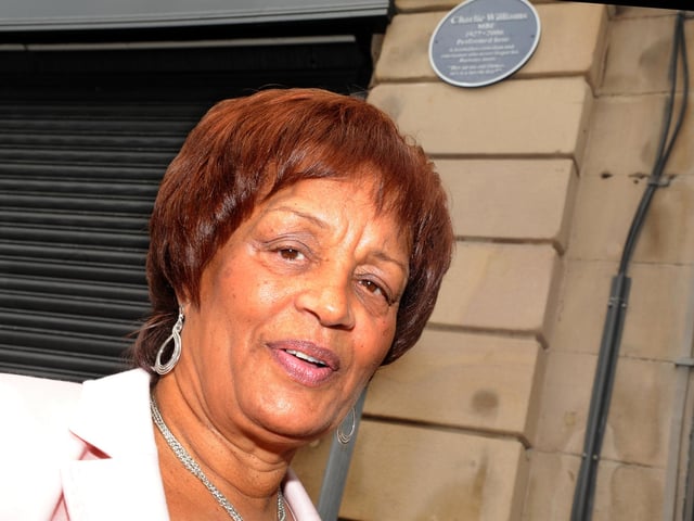 Janice Brown widow comedian Charlie williams with the Blue plaque
