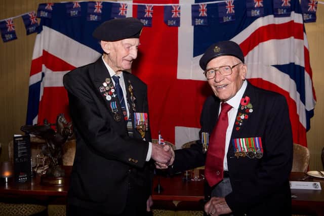 WW2 ,and Blitz survivors Veterans L-R Cyril Elliott Roy Ashton. WW2